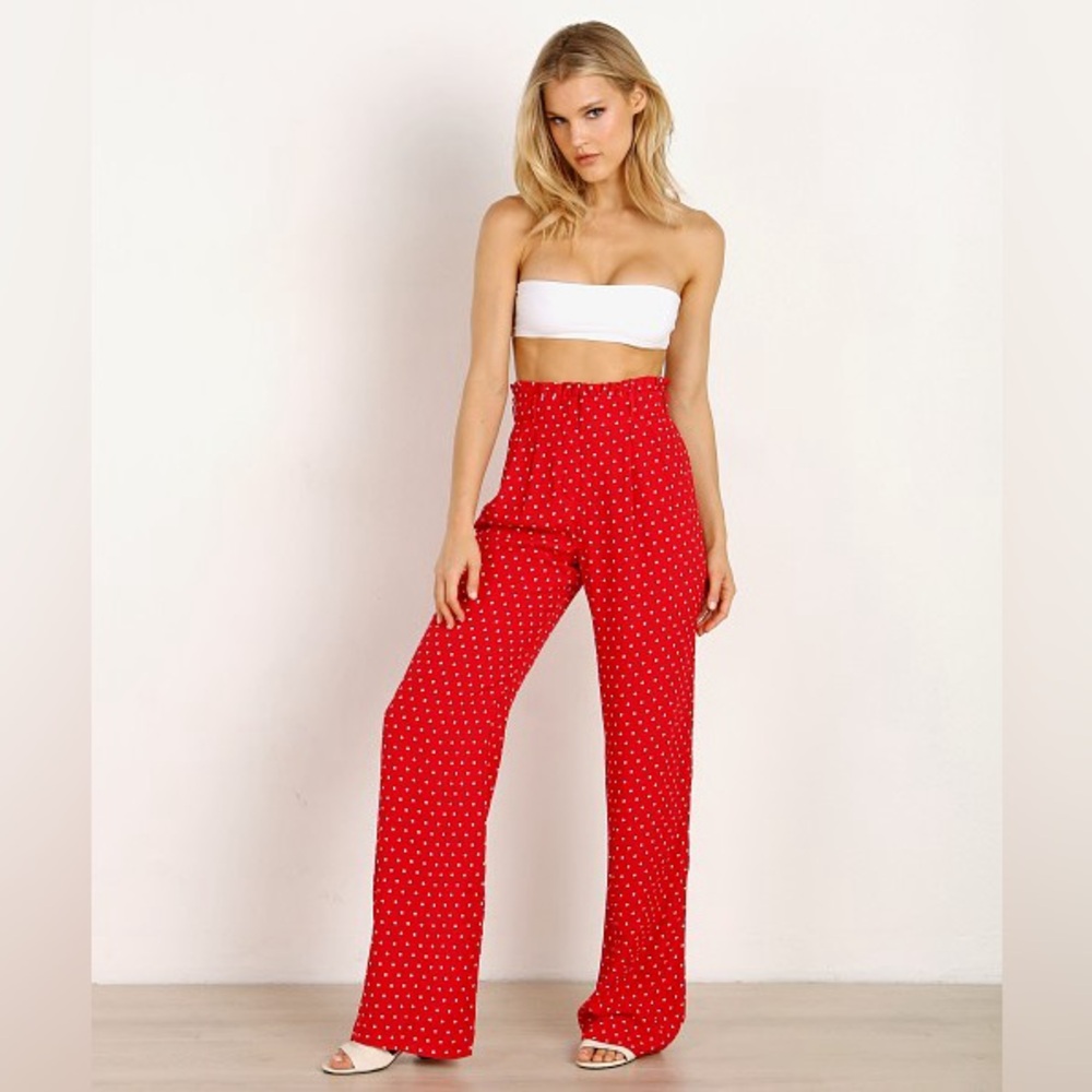 Flynn Skye Ruffle Pant in cherry dot